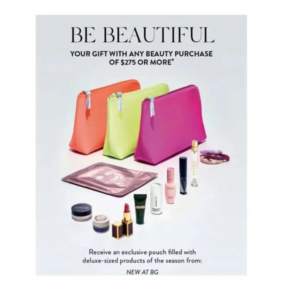 Bergdorf Goodman Makeup Cosmetic bag Hot Pink